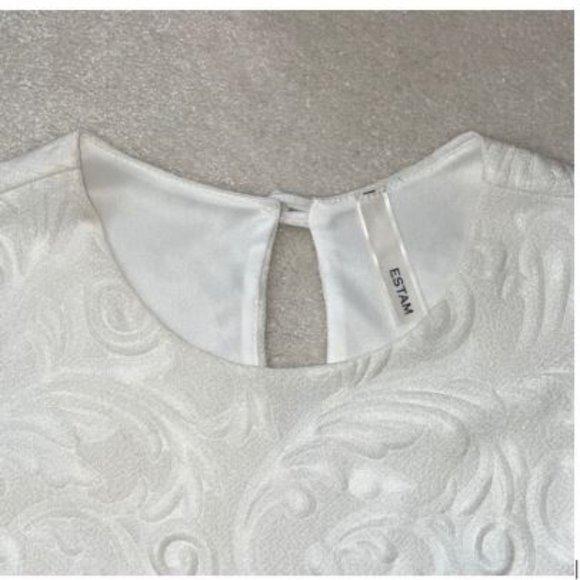 Estam Cream Imprinted Sleeveless Dress - Picture 6 of 11